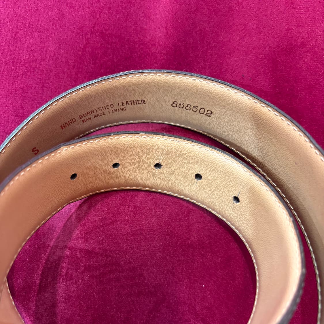 골든 버클 핸드 바니시드 레더 벨트 made in USA 상품이미지4