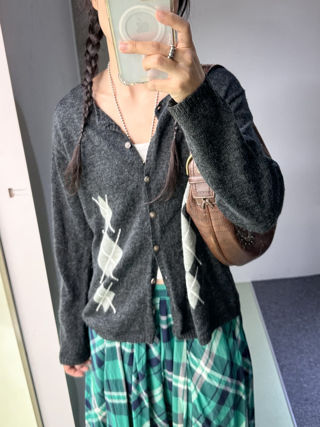 charcoal argyle wool cardigan 상품이미지1