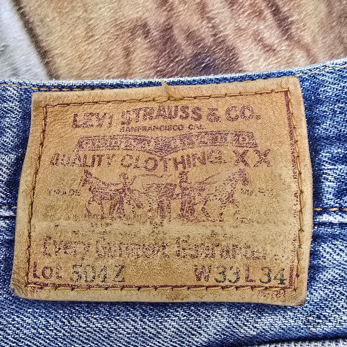 Vintage 90s Japan 리바이스 504z 빅E 셀비지 데님 33 상품이미지10