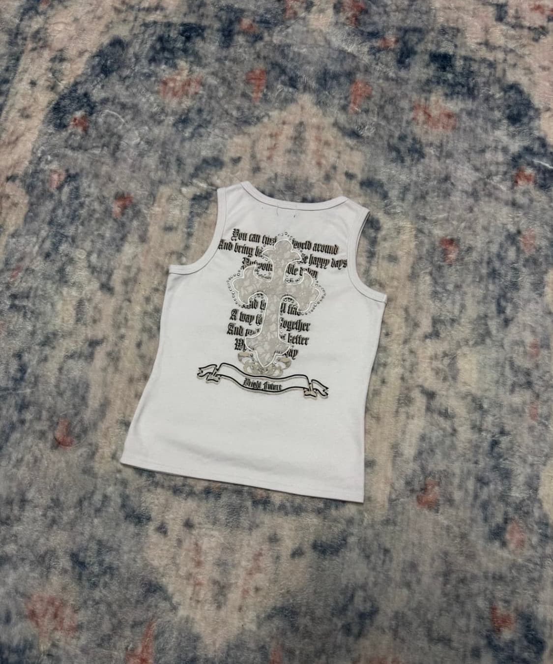 Fjer back cross white sleeveless 상품이미지1