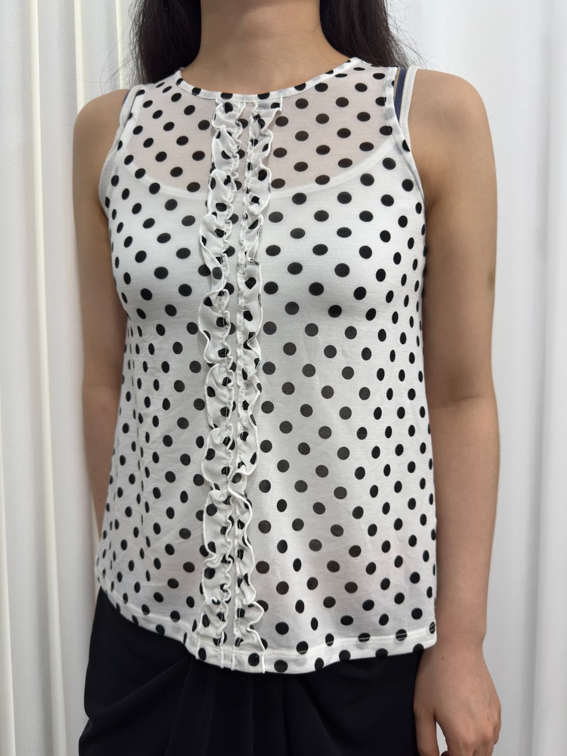 comme ca du mode dot frill sleeveless 상품이미지2
