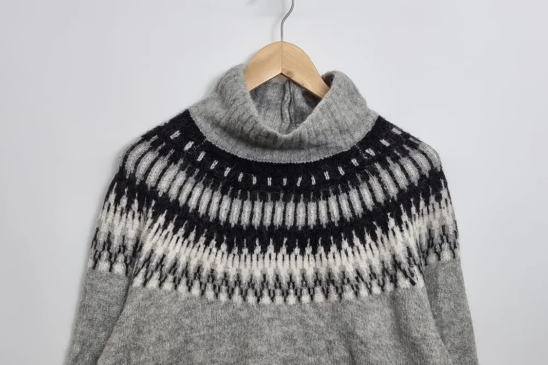 JEANASIS 빈티지 구제 패턴 크롭 니트 상품이미지3