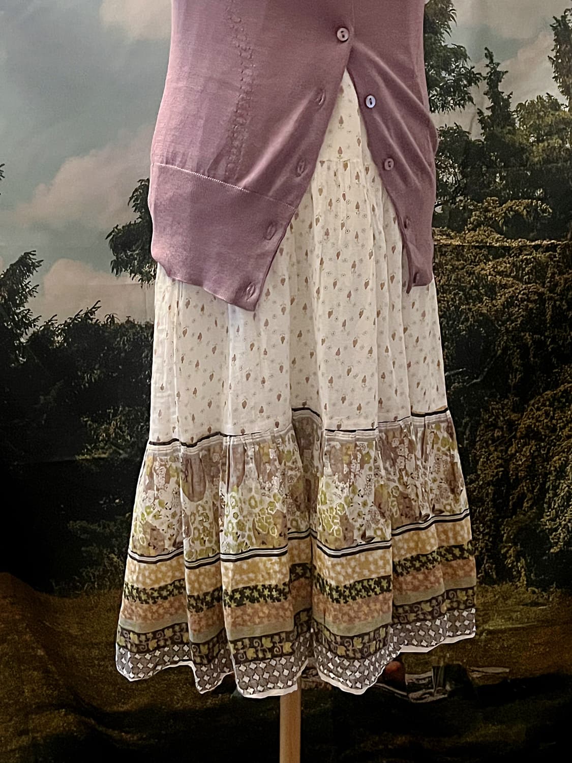 Slim fit round lavender cardigan, fine f 상품이미지4