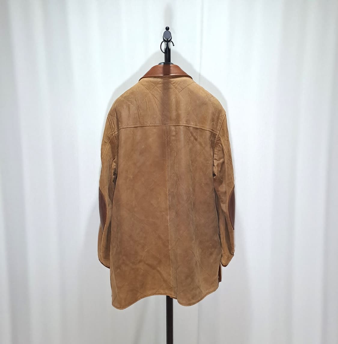 (택포) 시어링 가죽 퀼팅 자켓 잉글랜드 트위드 원단 120 B478 상품이미지5