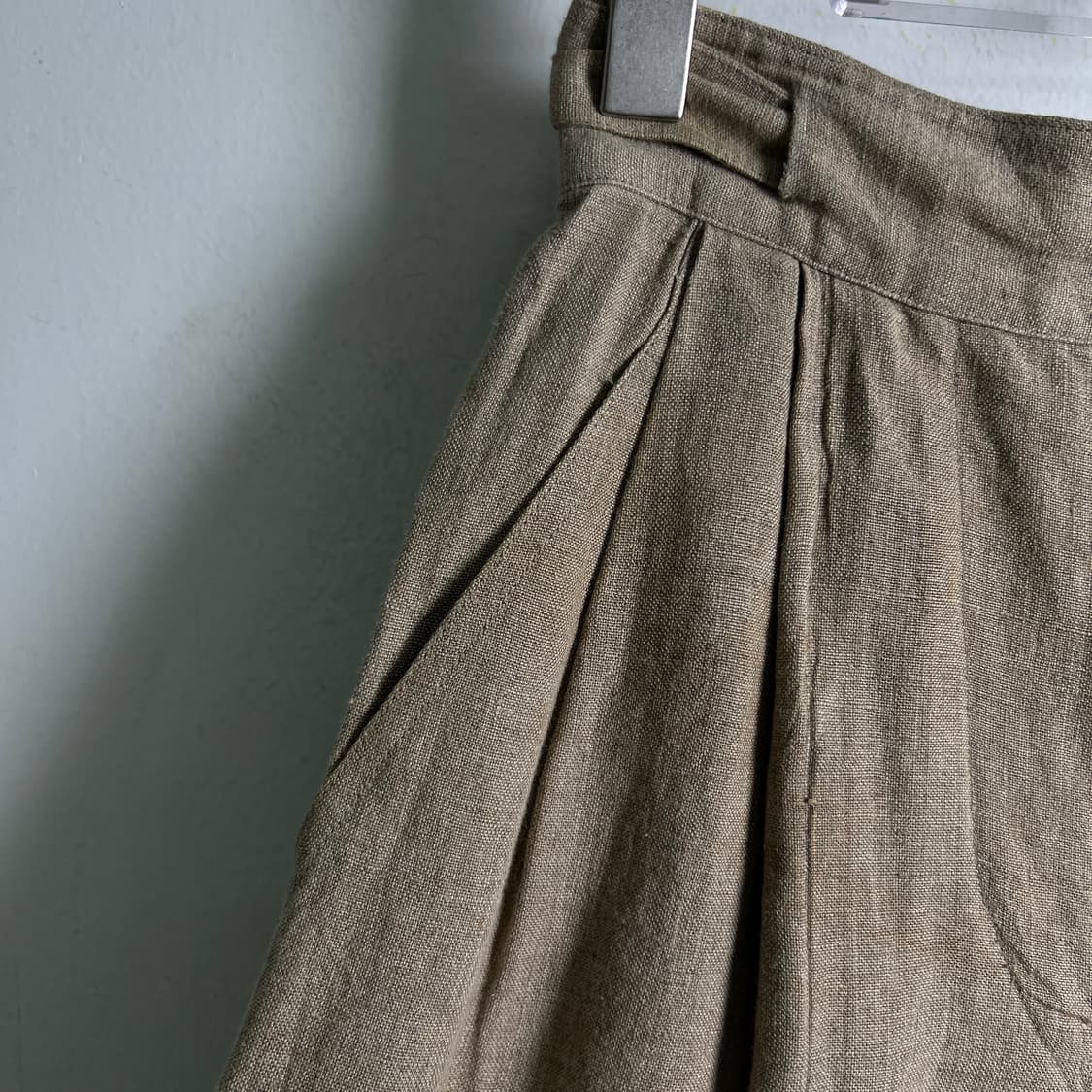 90's 이세이미야케 플랜테이션 린넨 턱 와이드 하프 팬츠  상품이미지4