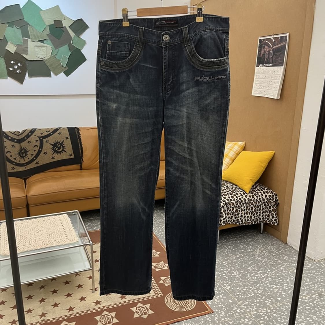 푸부 FUBU 빈티지 Y2K 레트로 힙로고 데님팬츠 35인치 C10238 상품이미지3