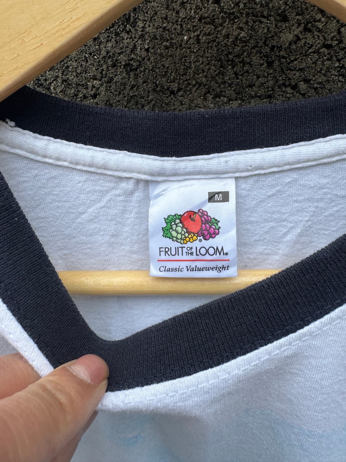 빈티지 FRUIT OF THE LOOM 반팔 프린팅 링거 티셔츠 M 상품이미지4