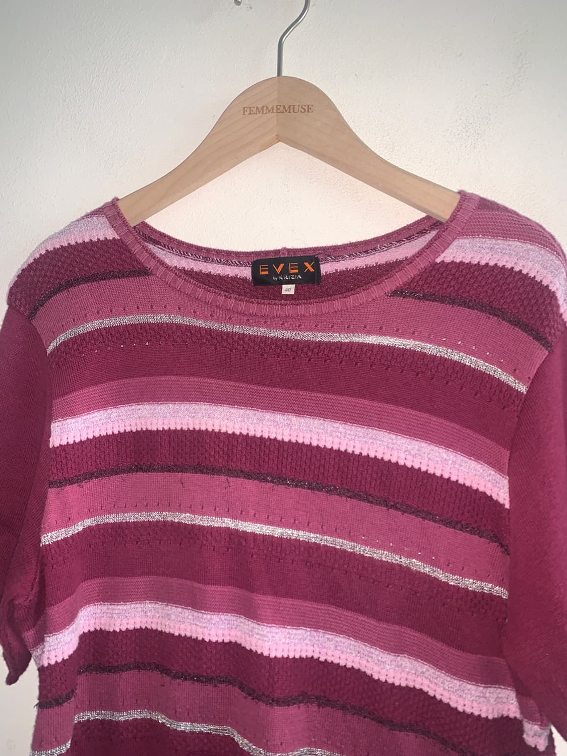 Stripe u neck knit 상품이미지3