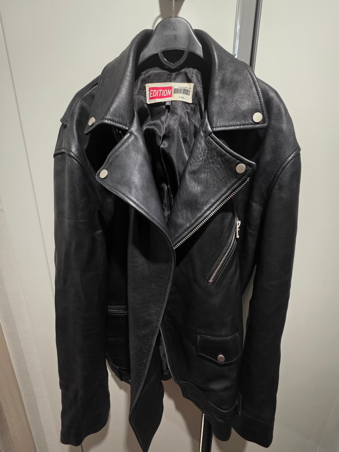 에디션 블랙 양가죽 라이더 자켓 XL 상품이미지6