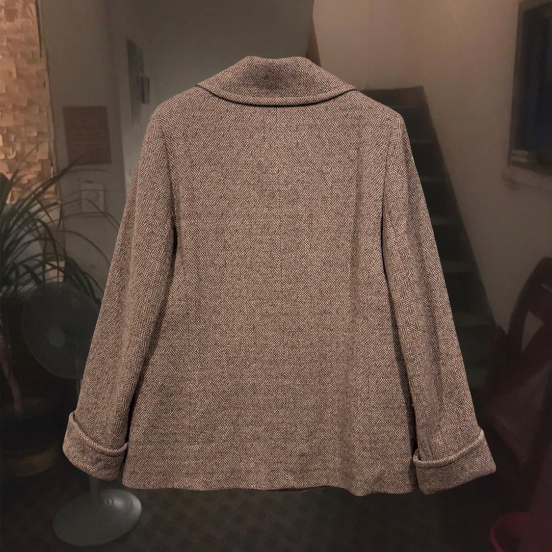 Pierre Cardin 피에르가르뎅 핑크 도트 브라운 울 더블 자켓 상품이미지2