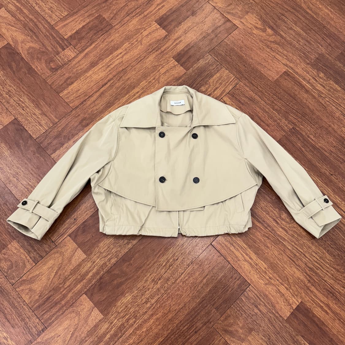 M(66) 더한섬 SYSTEM 시스템 크롭 트렌치 더블 자켓  상품이미지4