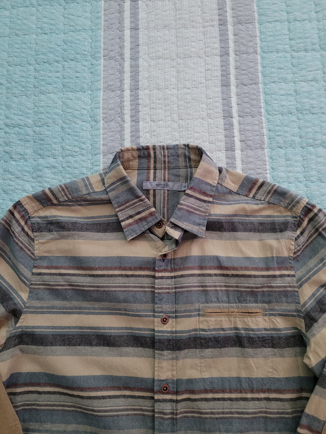시리즈 Series 에스닉 스트라이프 간절기 체크셔츠 100사이즈 상품이미지2