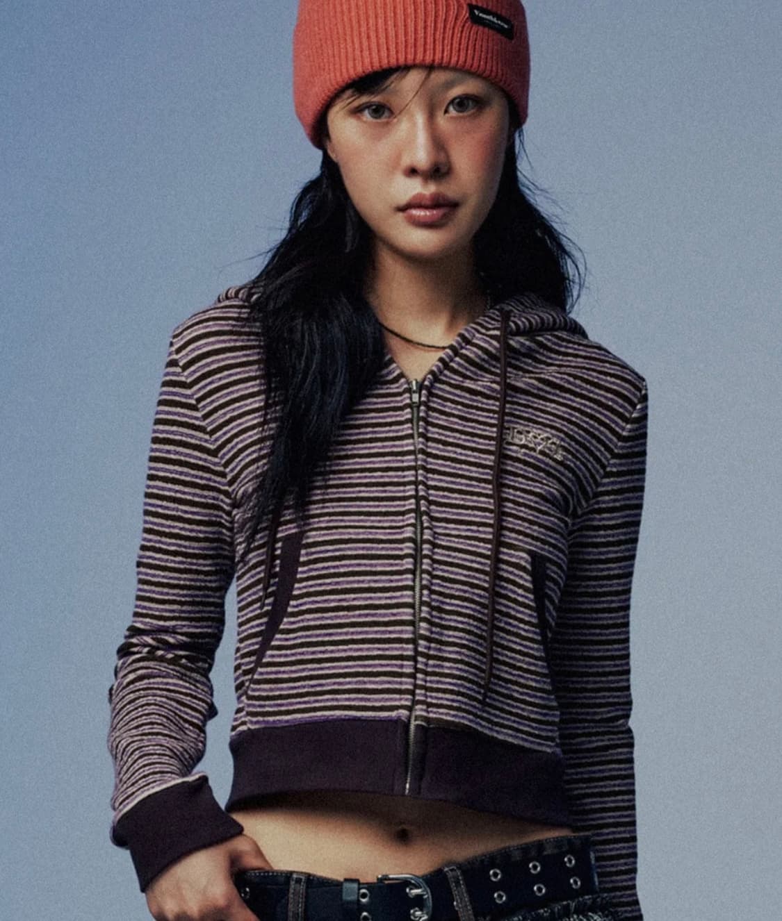 유스크루 YK 카야 슬림 후드 집업-퍼플 상품이미지1