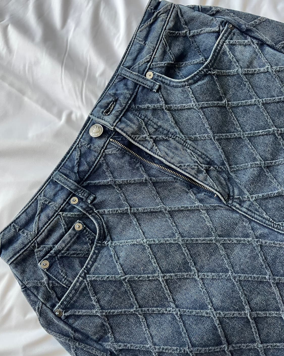 Rag&bone dark blue quilted wide leg jean 상품이미지3
