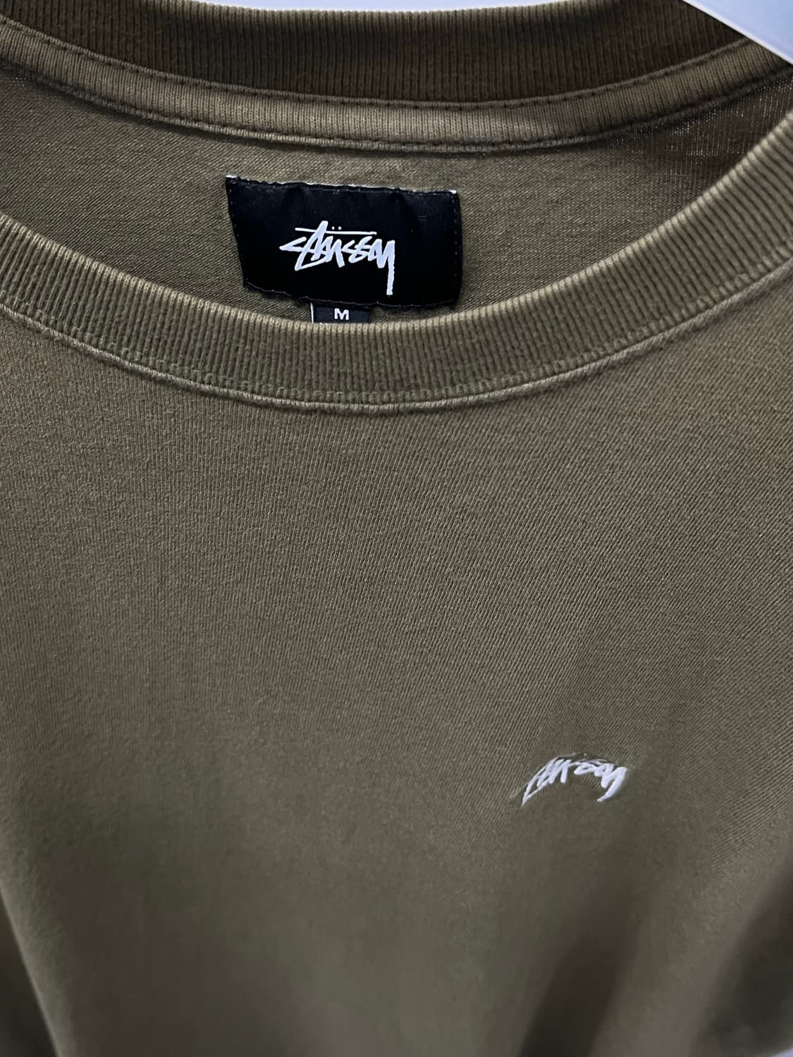 스투시 stussy stock logo 티셔츠 olive M사이즈 상품이미지5