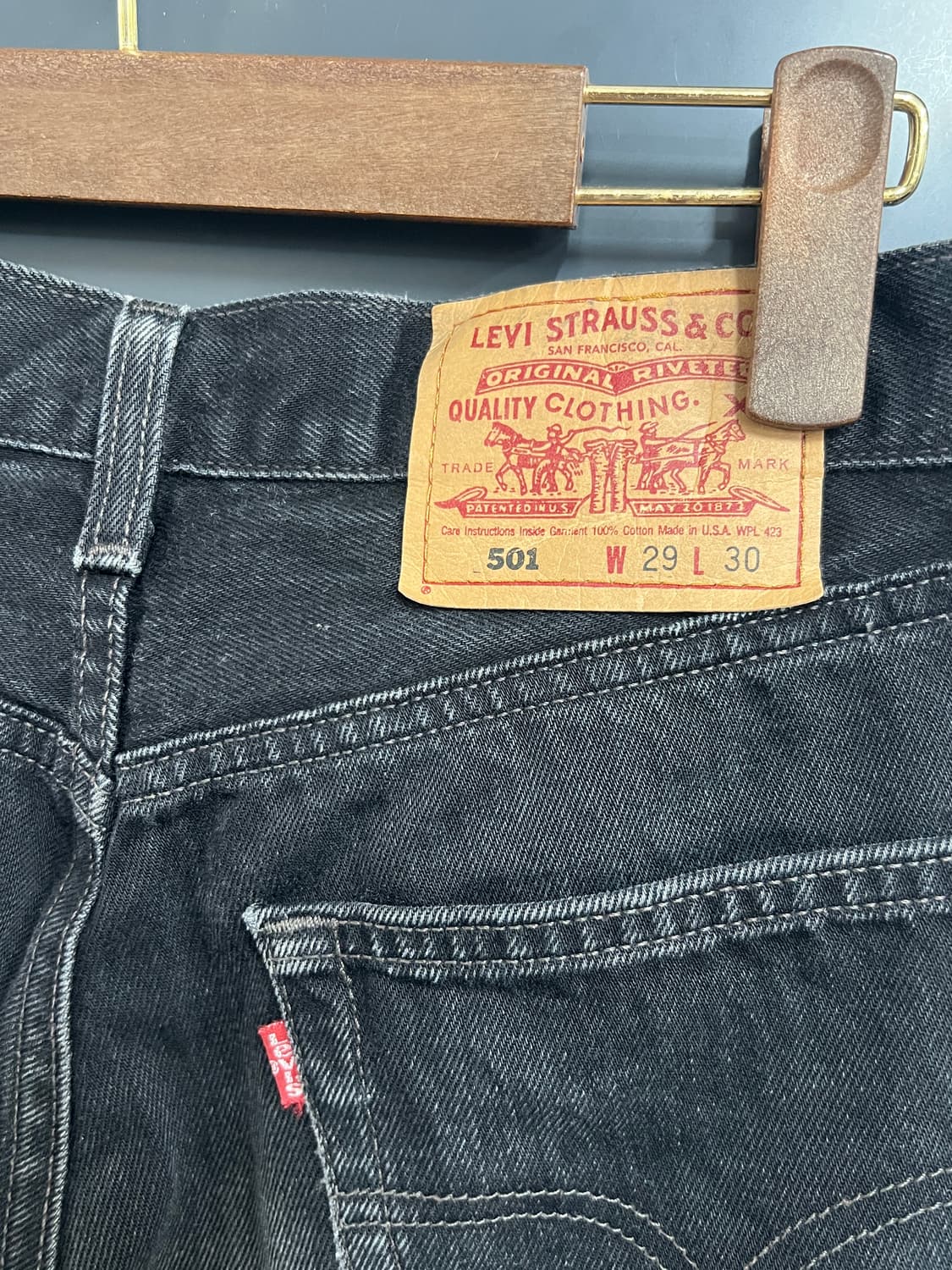 90s USA Levis 리바이스 501 스트레이트 흑청 데님 팬츠 상품이미지3