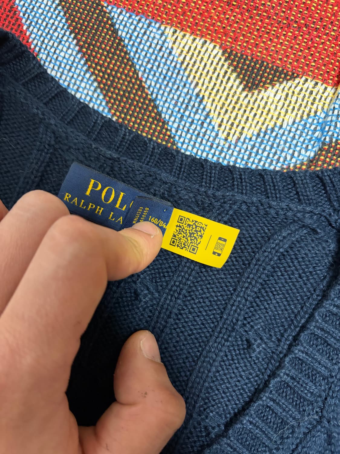 44) 폴로 랄프로렌 여성 케이블 꽈배기 브이넥 니트 네이비 상품이미지4
