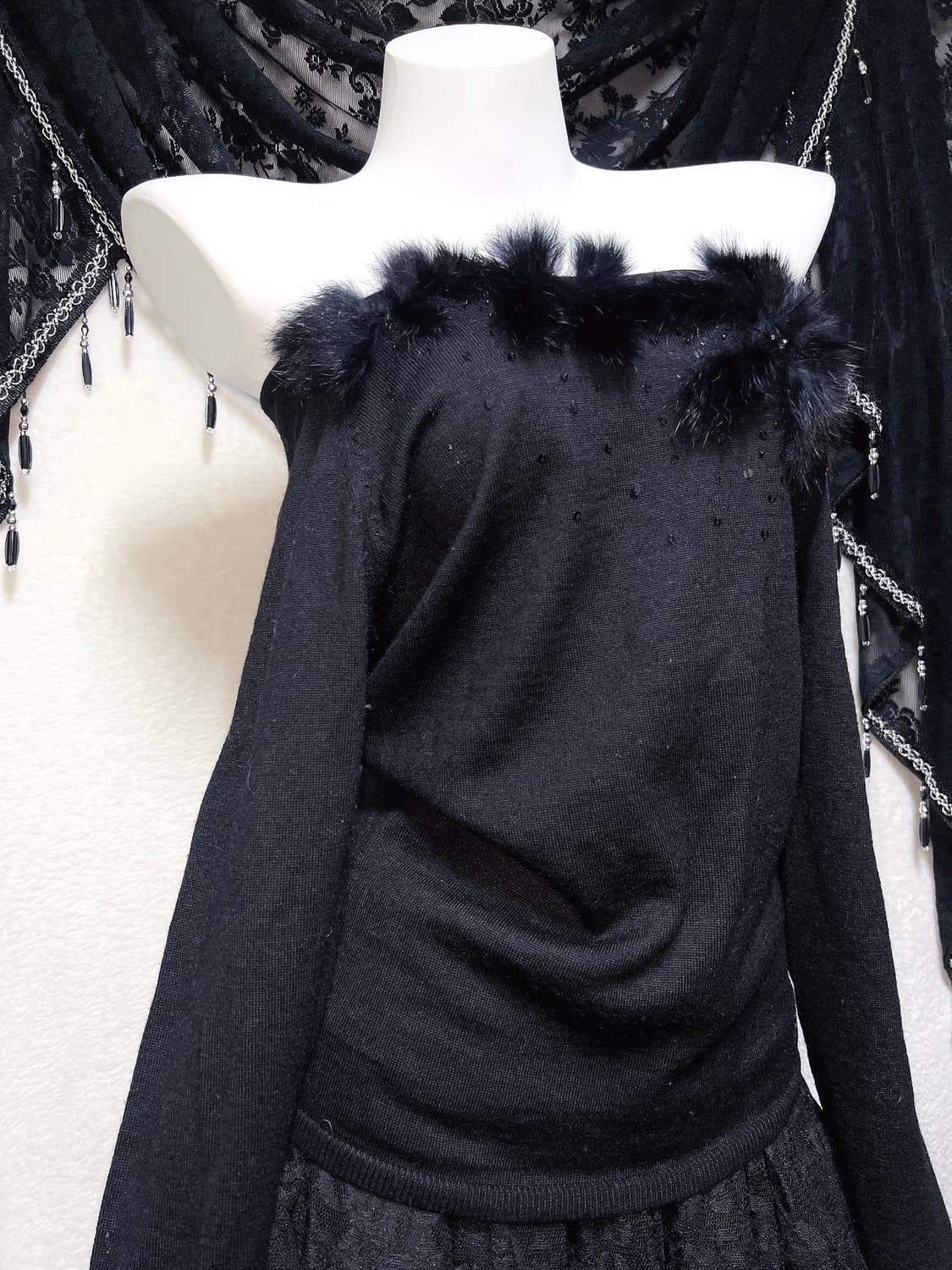 로맨틱고딕 고스펑크 갸루 로걀 래빗퍼트리밍 니트 오리엔탈 핀터 다크페어리 상품이미지3