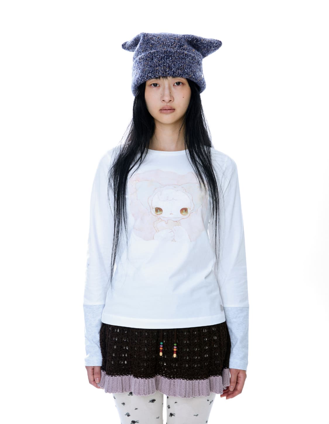 COYSEIO 코이세이오 와이드 캣 비니 퍼플 보라 미착용 상품이미지2