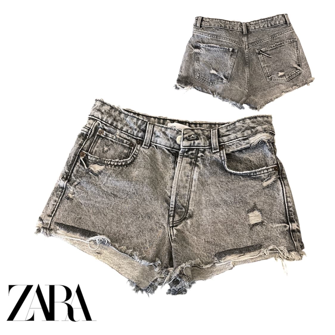zara 그런지 펑크 데미지 핫팬츠 상품이미지1