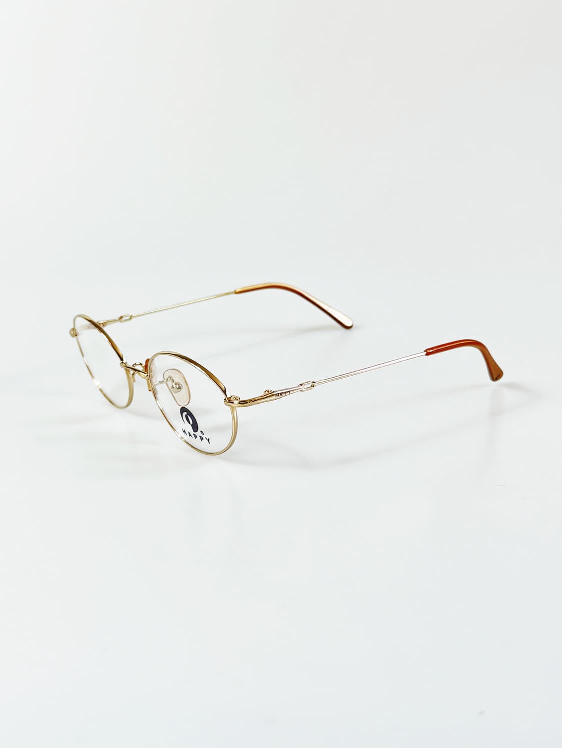 90s HAPPY 골드 메탈 슬림 라운드 빈티지 안경 상품이미지3