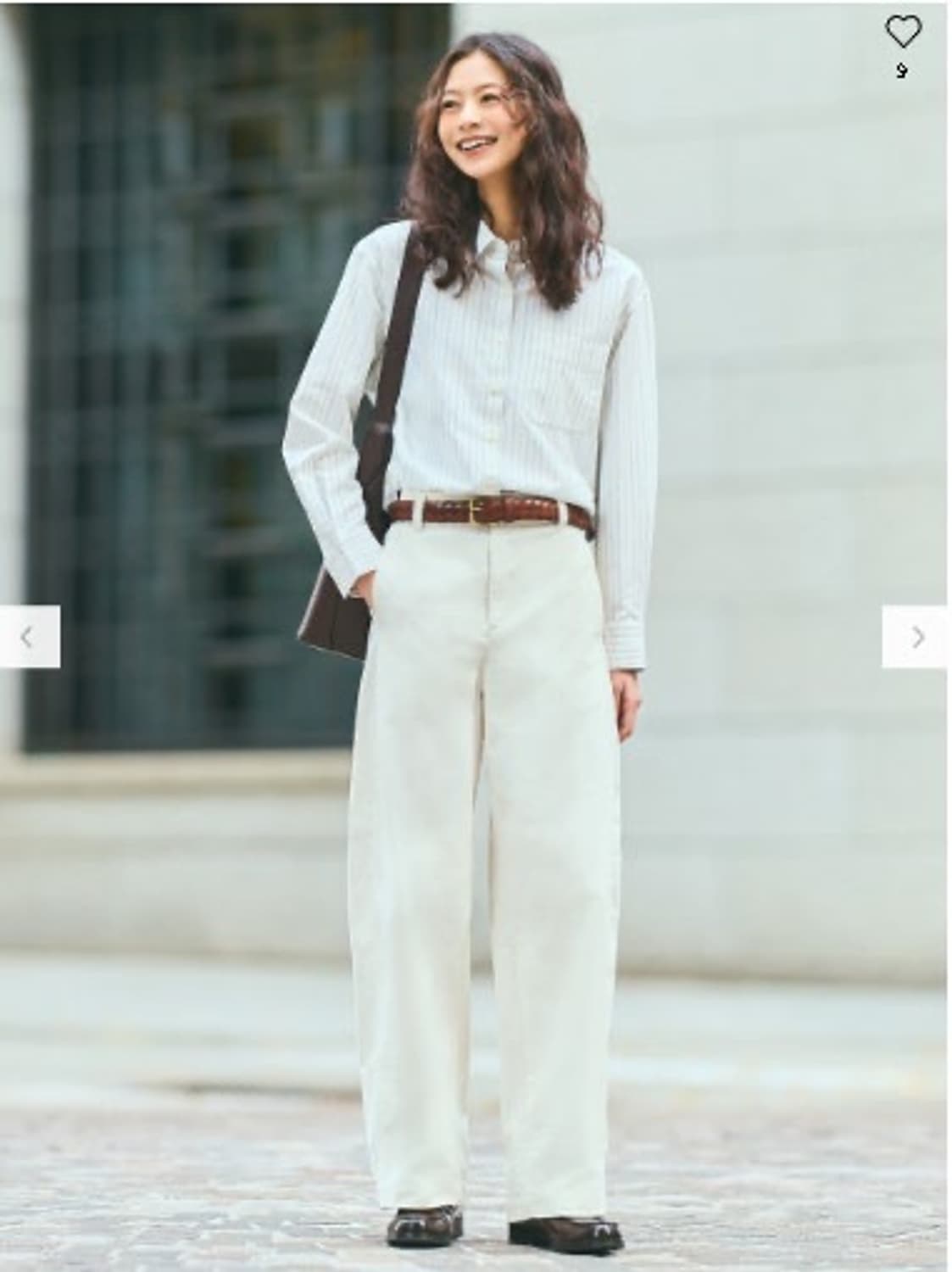 유니클로 저지배럴팬츠 오프화이트 m사이즈 상품이미지1