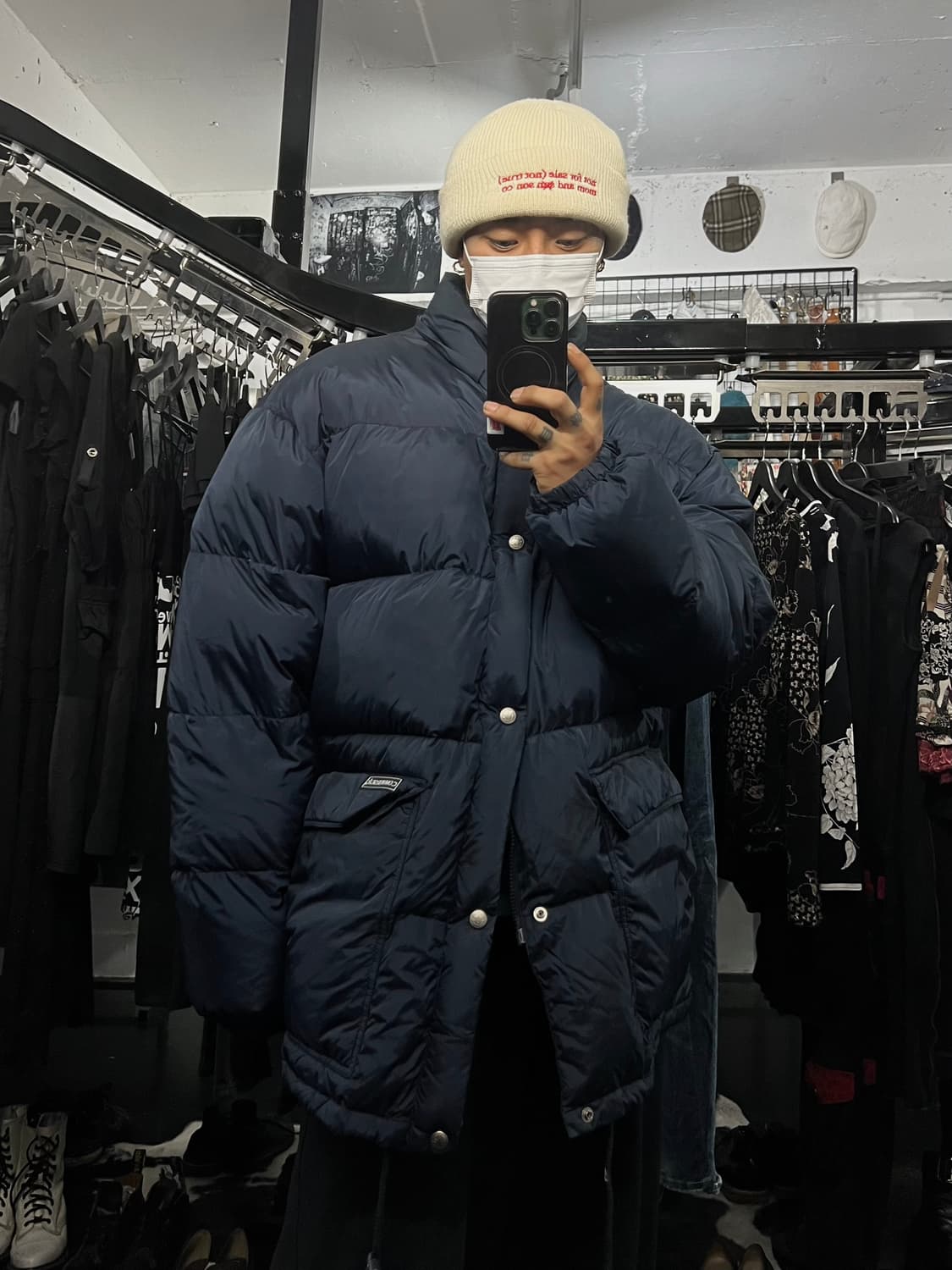 컨버스 네이비 빅 사이즈 패딩4L 상품이미지1