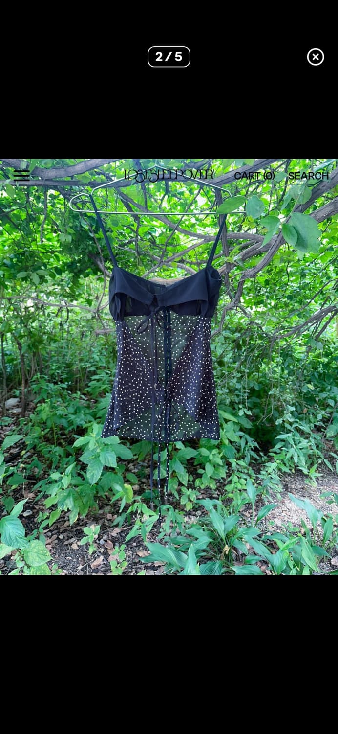 [루즈슬립오버] 도트 리본 나시 블라우스 상품이미지4