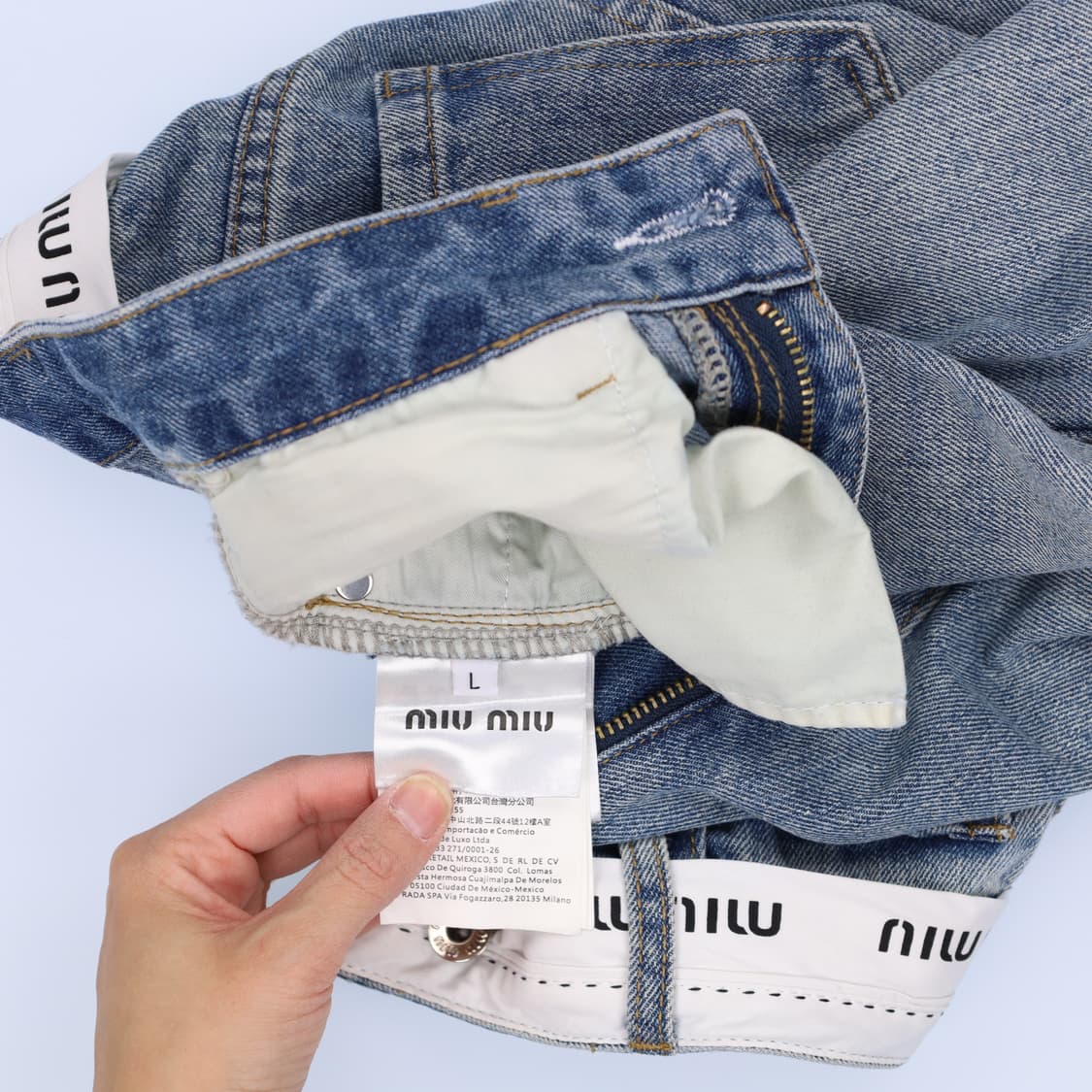 [L] 여성 포인트 연청 와이드데님팬츠 1205HR2 상품이미지5