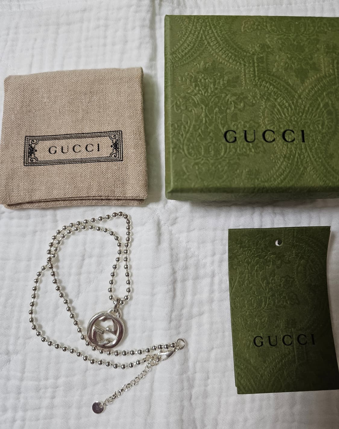 gucci 구찌 인터로킹 G 실버 볼체인 목걸이 상품이미지5