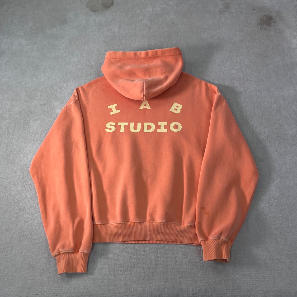 100 아이앱 스튜디오 피그먼트 살몬 후드티 상품이미지1