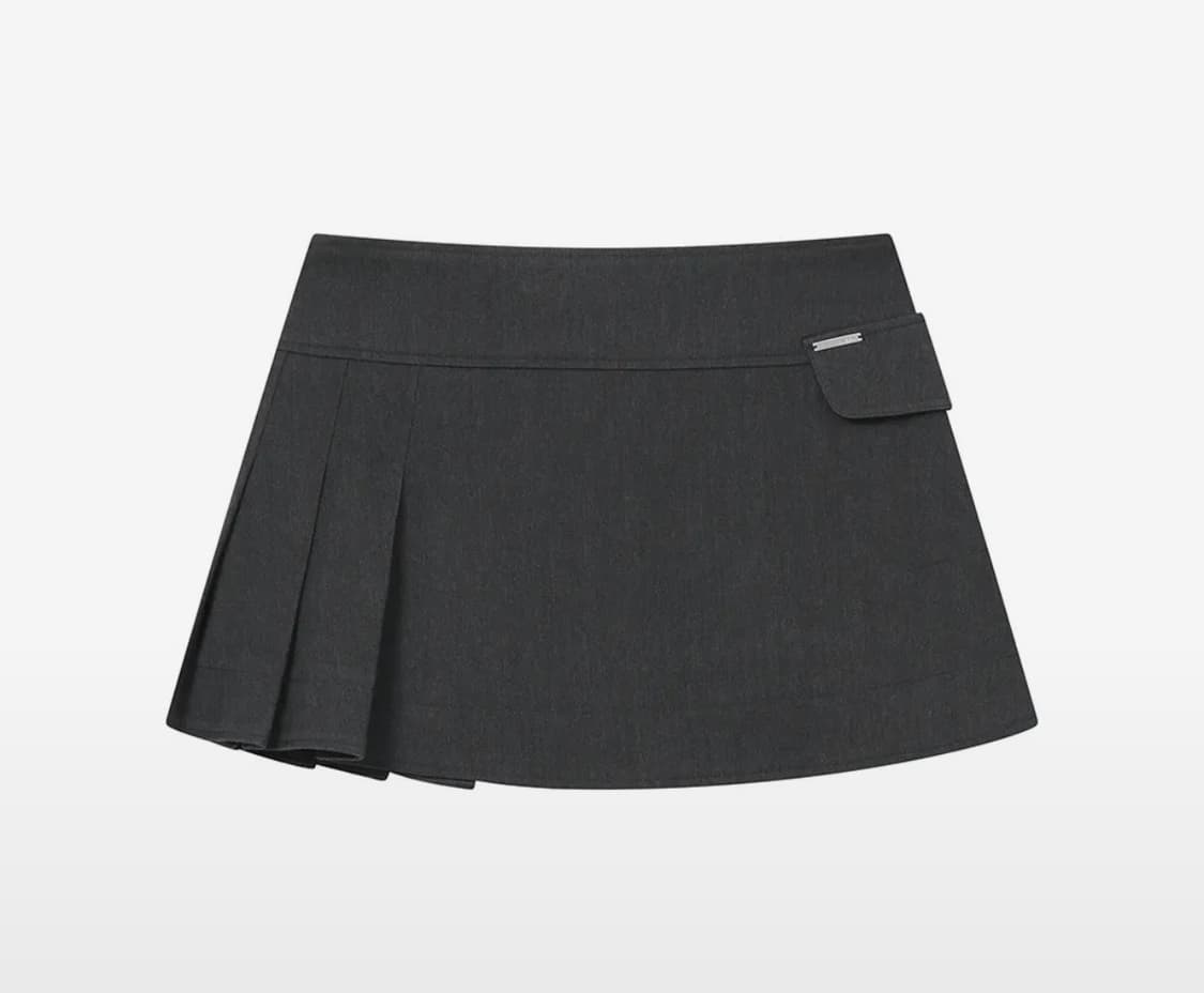 미세키서울 omoi pleats wrap skirt 차콜 상품이미지1