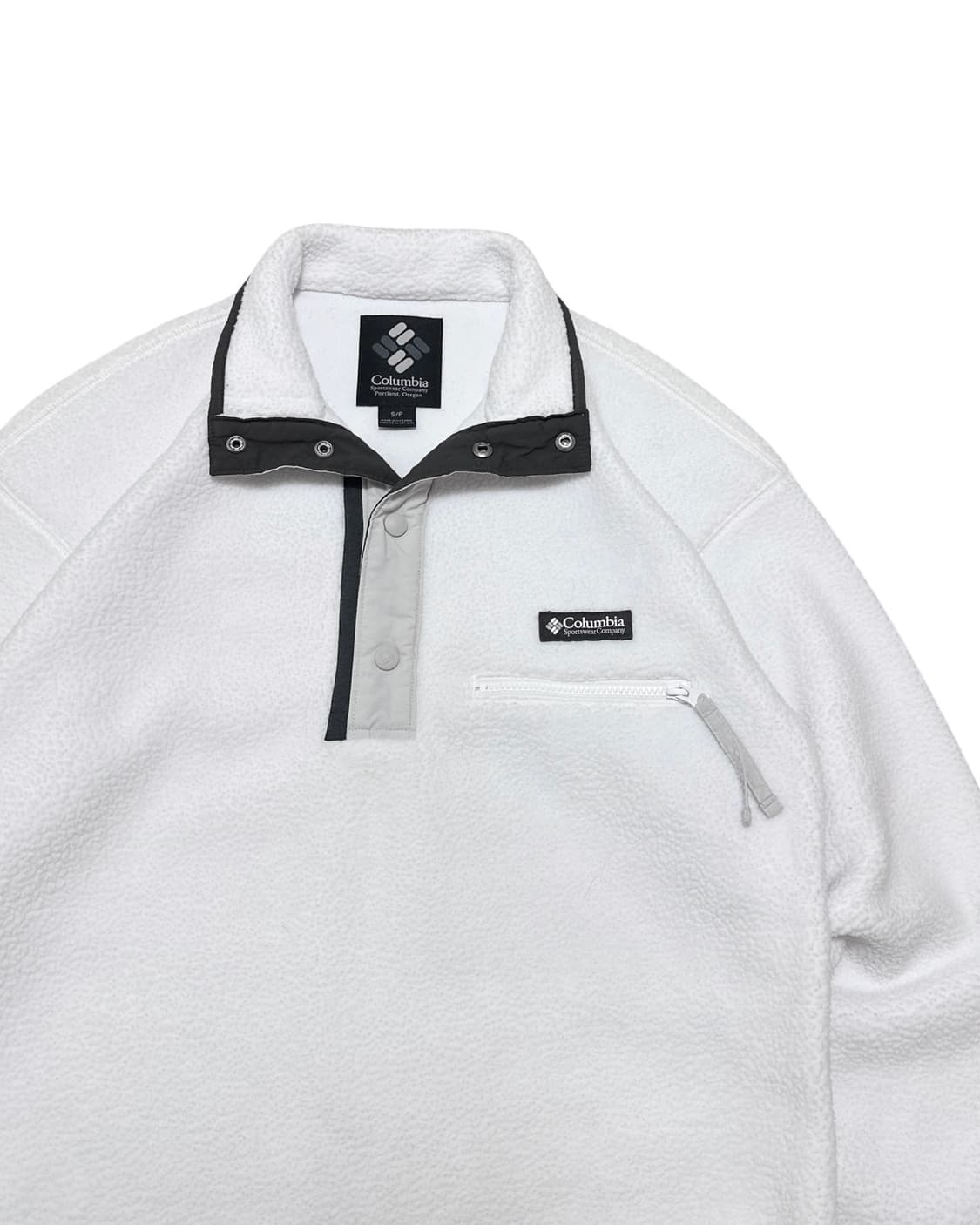 컬럼비아 흰색 반집업 플리스 상품이미지2