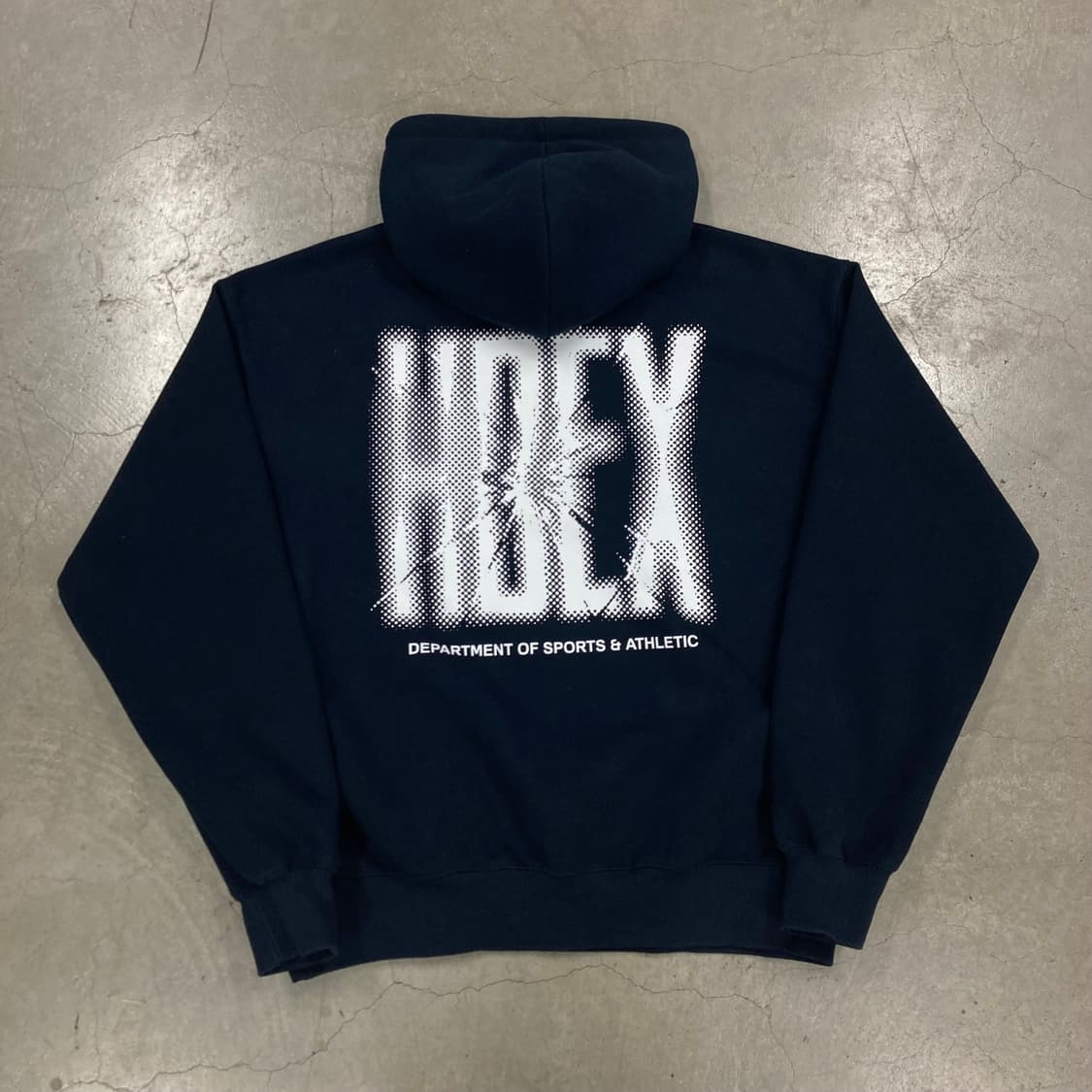 HDEX 네이비 컬러 빅로고 후드티 상품이미지1