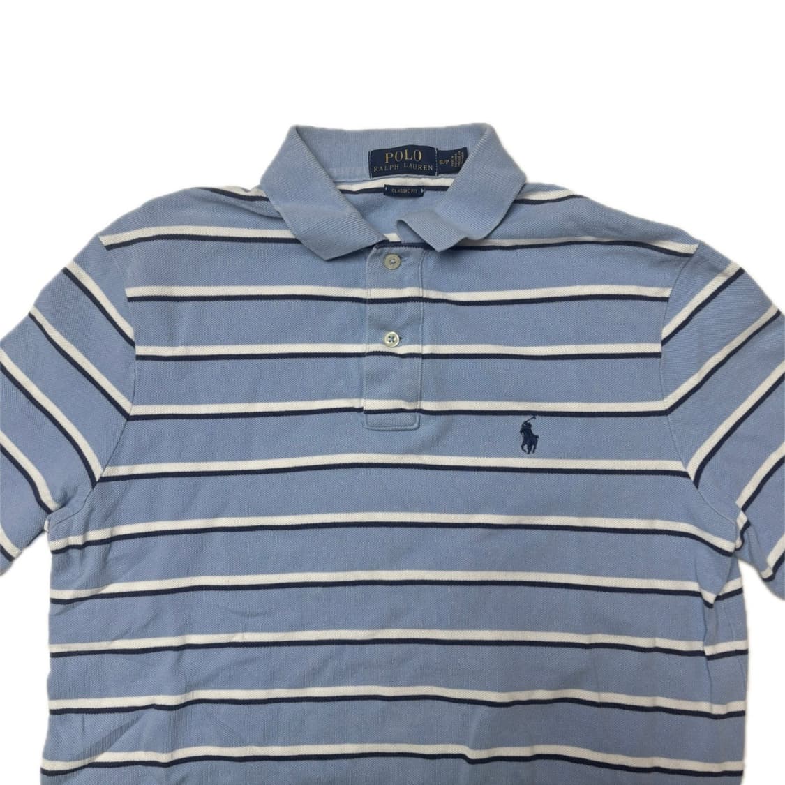 폴로 스트라이프 카라티 S 소라색 상품이미지1