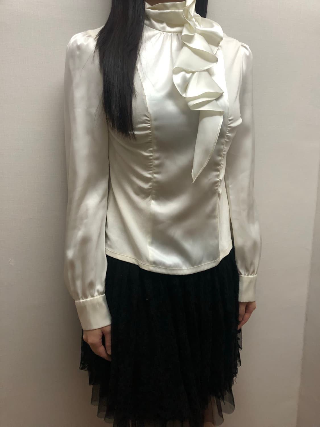 빈티지 화이트 러플 블라우스 상품이미지7