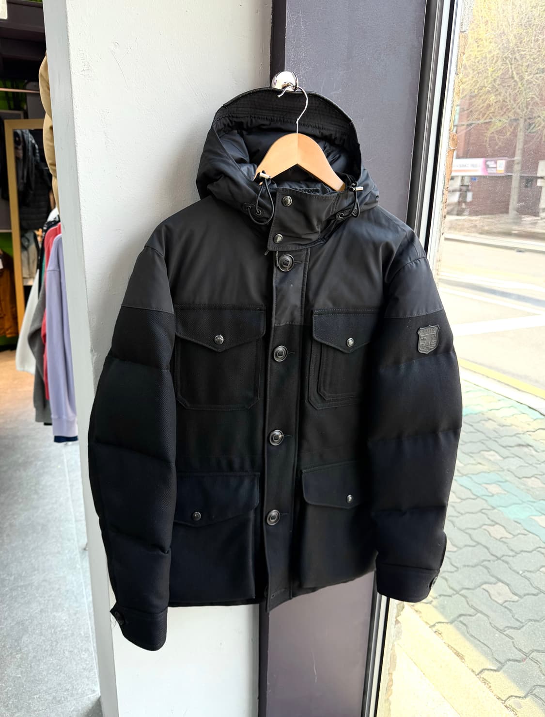 S/ 폴로랄프로렌 블랙 레더패치 헌팅 다운패딩 상품이미지2