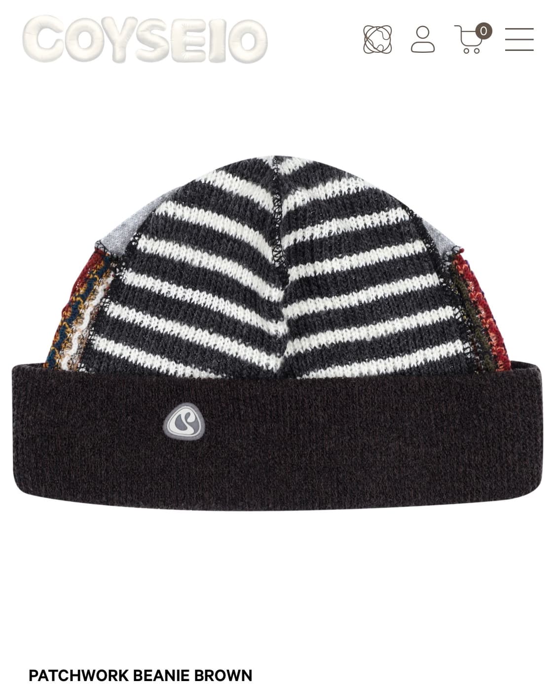 코이세이오 패치워크 비니 브라운  상품이미지1