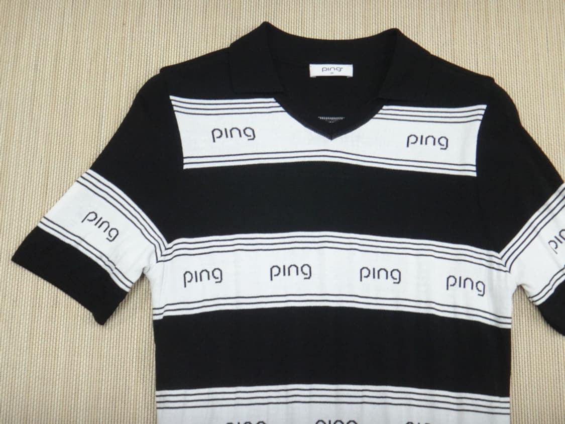 (95) PING 핑 카라 로고 브이넥 배색 니트 여성 상품이미지3