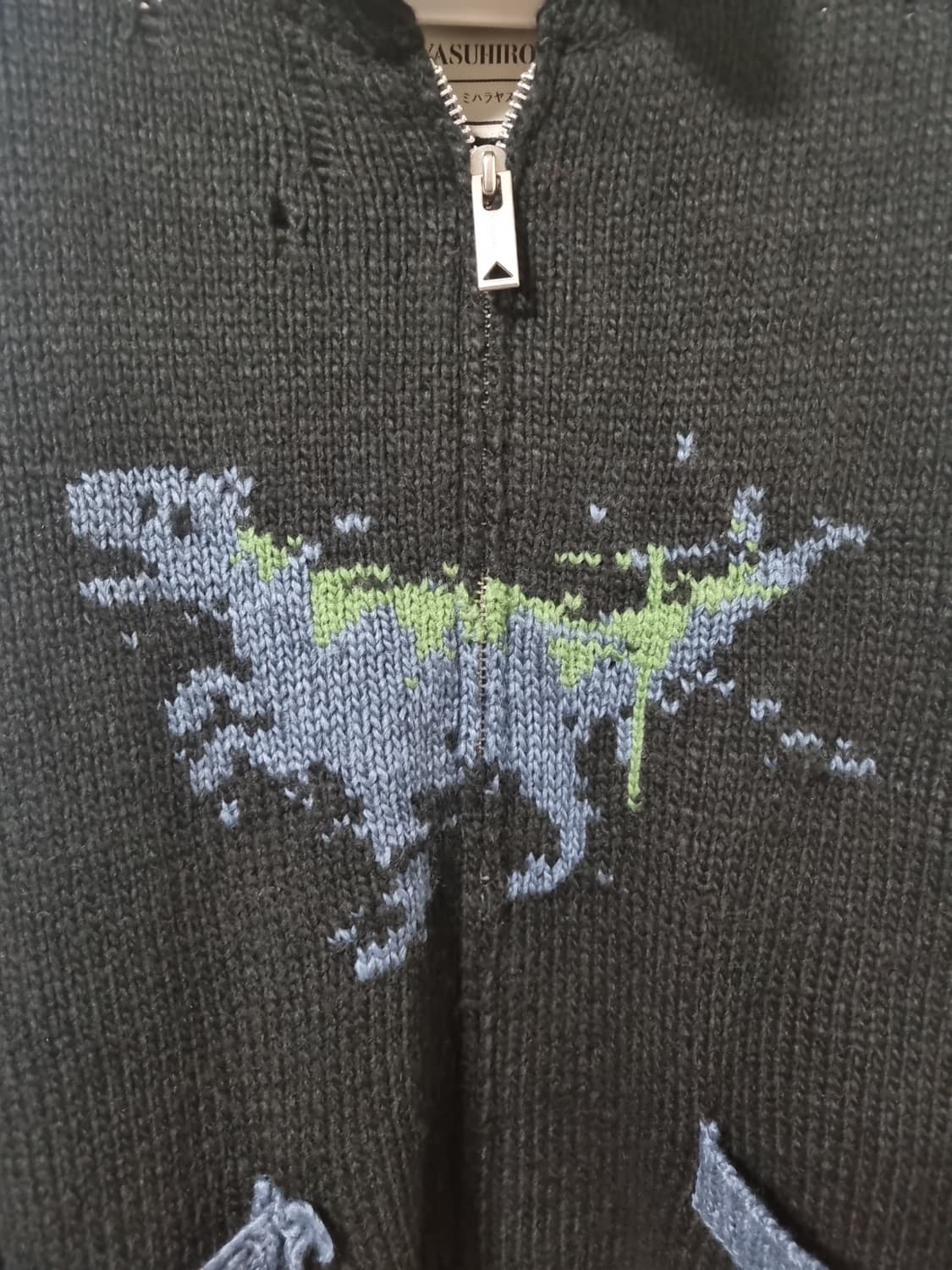 메종 미하라 야스히로 다이너소어 니트 가디건 블랙 상품이미지8