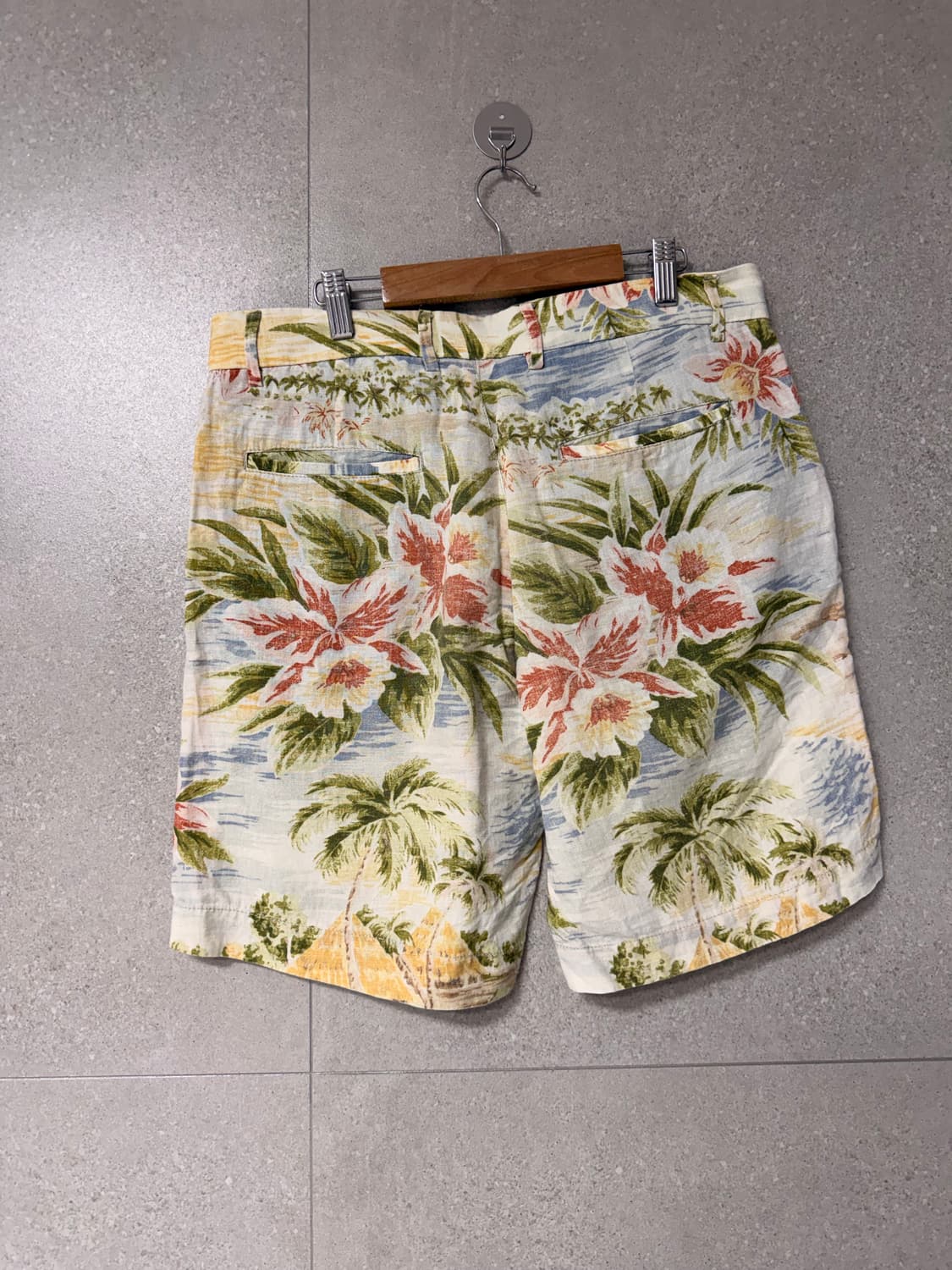 자라 남자 반바지 플라워 린넨 혼방 상품이미지2