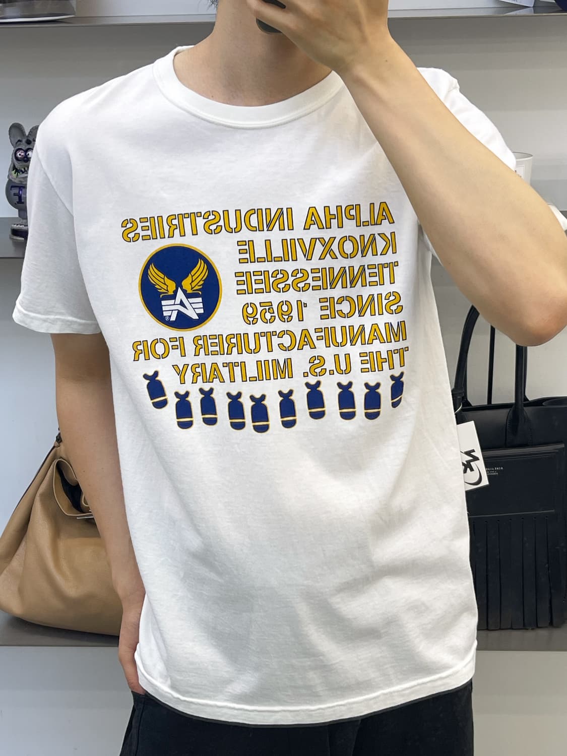 알파 인더스트리 U.S.A.F 밀리터리 티셔츠 상품이미지1