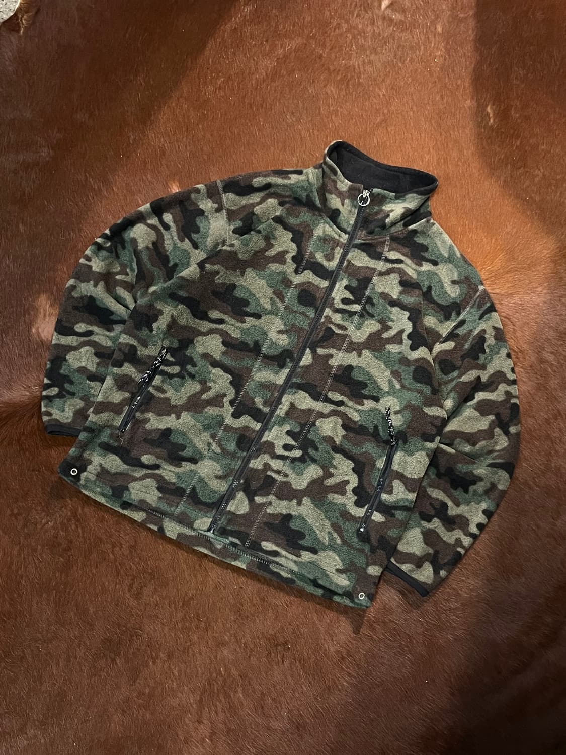 빈티지 카모 플리스 집업 상품이미지3