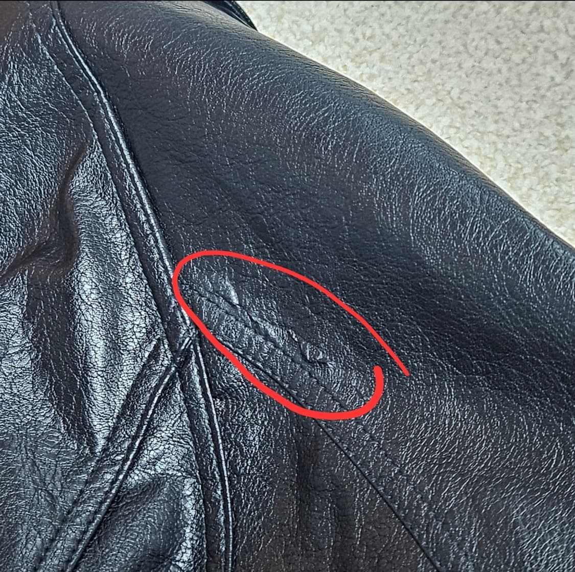 (수정) 트리밍버드 플래킷 레더 블루종 블랙 상품이미지6