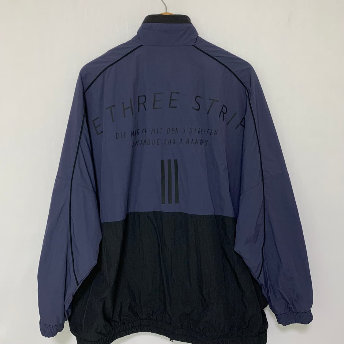 아디다스 빈티지 네이비/블랙 바람막이 자켓 점퍼 남녀공용 XL 상품이미지6