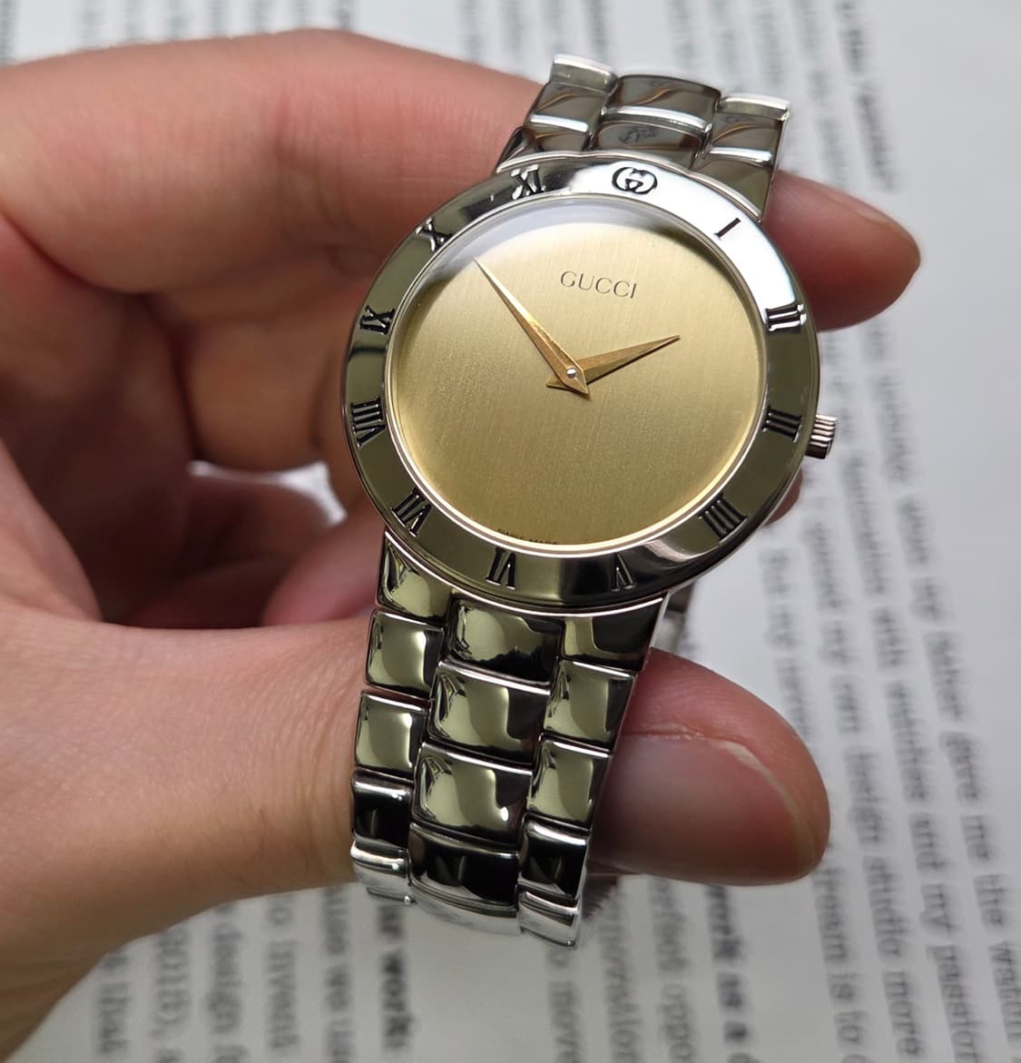 빈티지 구찌 클래식 3300.2.M 샴골판 칼침핸즈 브레이슬릿 ver.
 상품이미지5