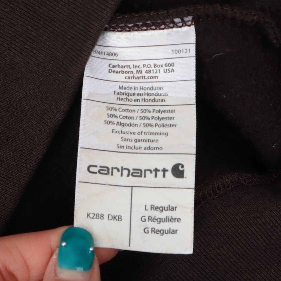 칼하트 다크브라운 k288 dkb 후드티 상품이미지9