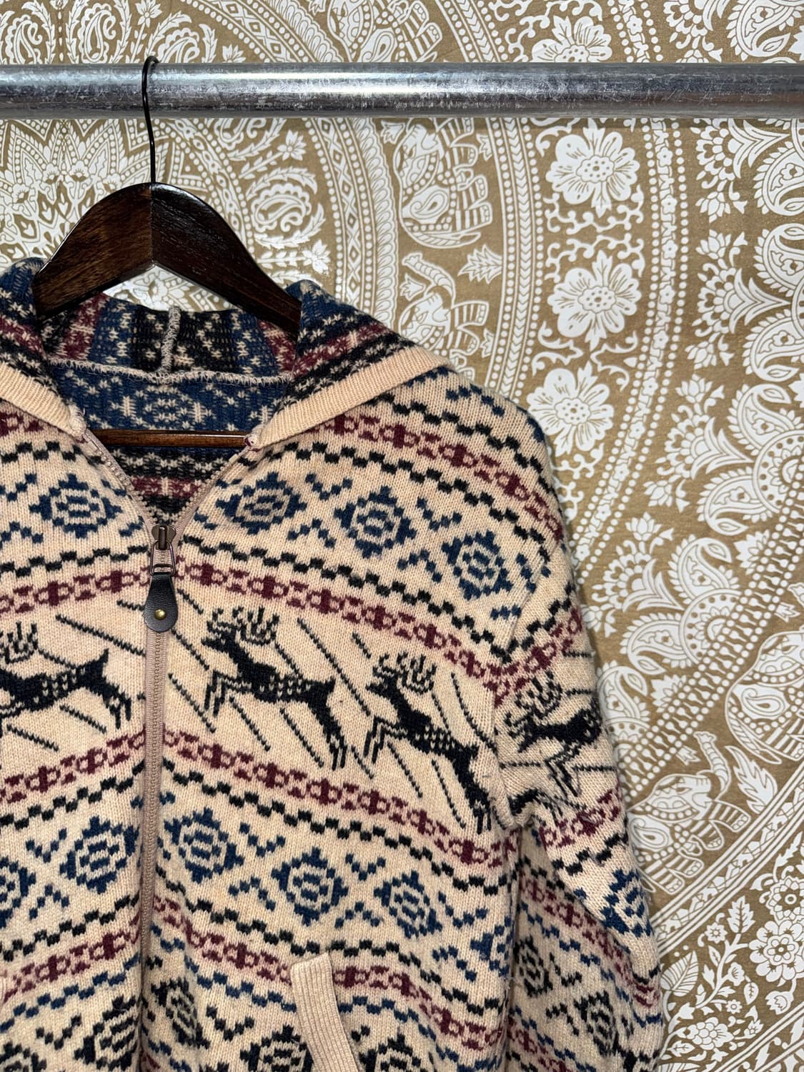 빈티지 여성 에스닉 니트 후드집업  상품이미지4