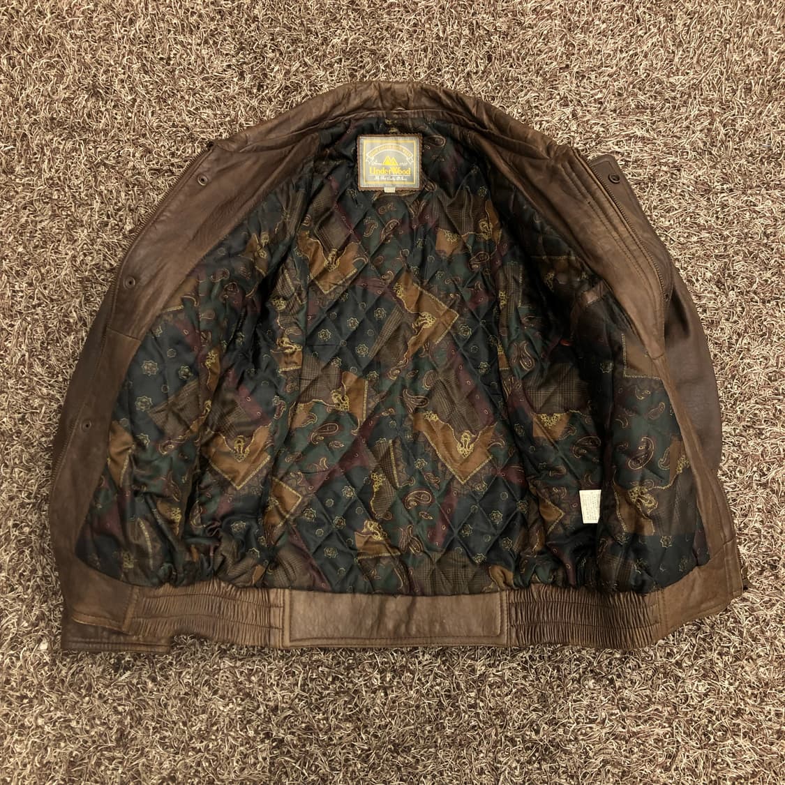 언더우드 빈티지 양가죽 봄버 브라운 레더 가죽 자켓 상품이미지3