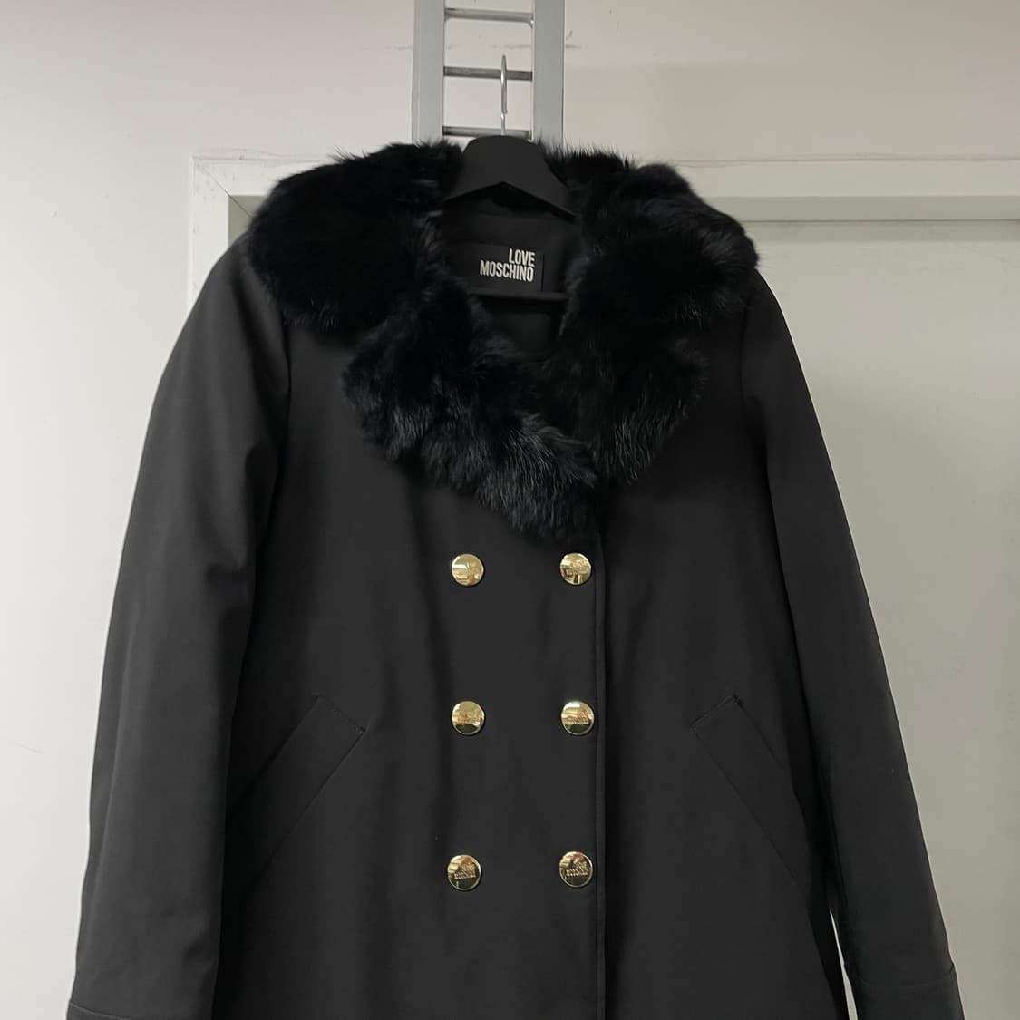 모스키노 퍼 코트 블랙 38(W) 상품이미지2